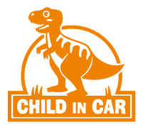 赤ちゃん乗ってます、CHILD IN CARステッカー、BABY IN CAR ステッカー、ティラノサウルスさん